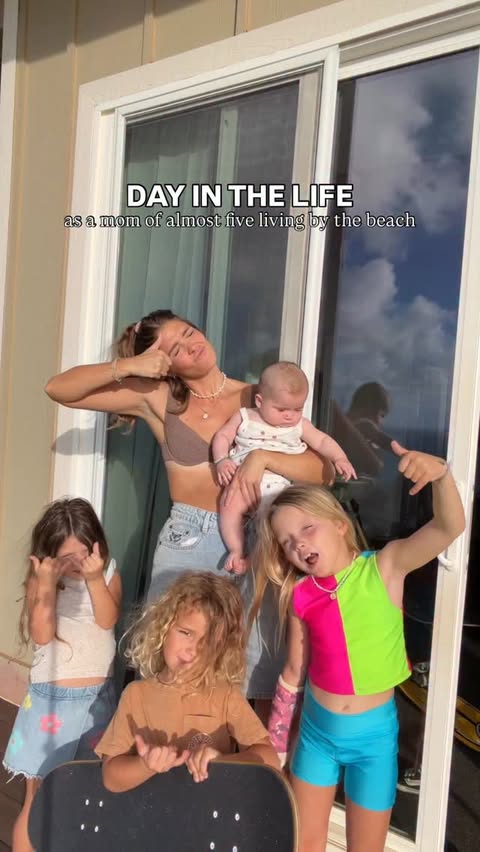 Instagram post by @meganbcall for Joie Baby Gear. Caption reads: six months in with four kids and I think we’re....