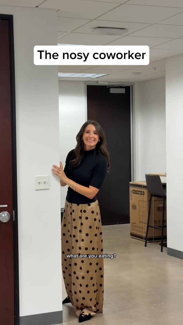 Instagram post by @corporatenatalie for Ann Taylor. Caption reads: Nothing gets past her… Shop my @anntaylor looks....