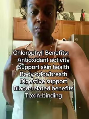 TikTok post by @ogredswife for Benevolent Nourishment. Caption reads: Liquid Chlorophyll Drops Nutritional Supplement -....
