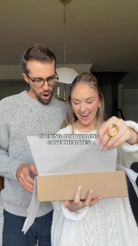 Instagram post by @ken_kenn for Minted. Caption reads: Sharing our wedding save the dates 🥹& officially....