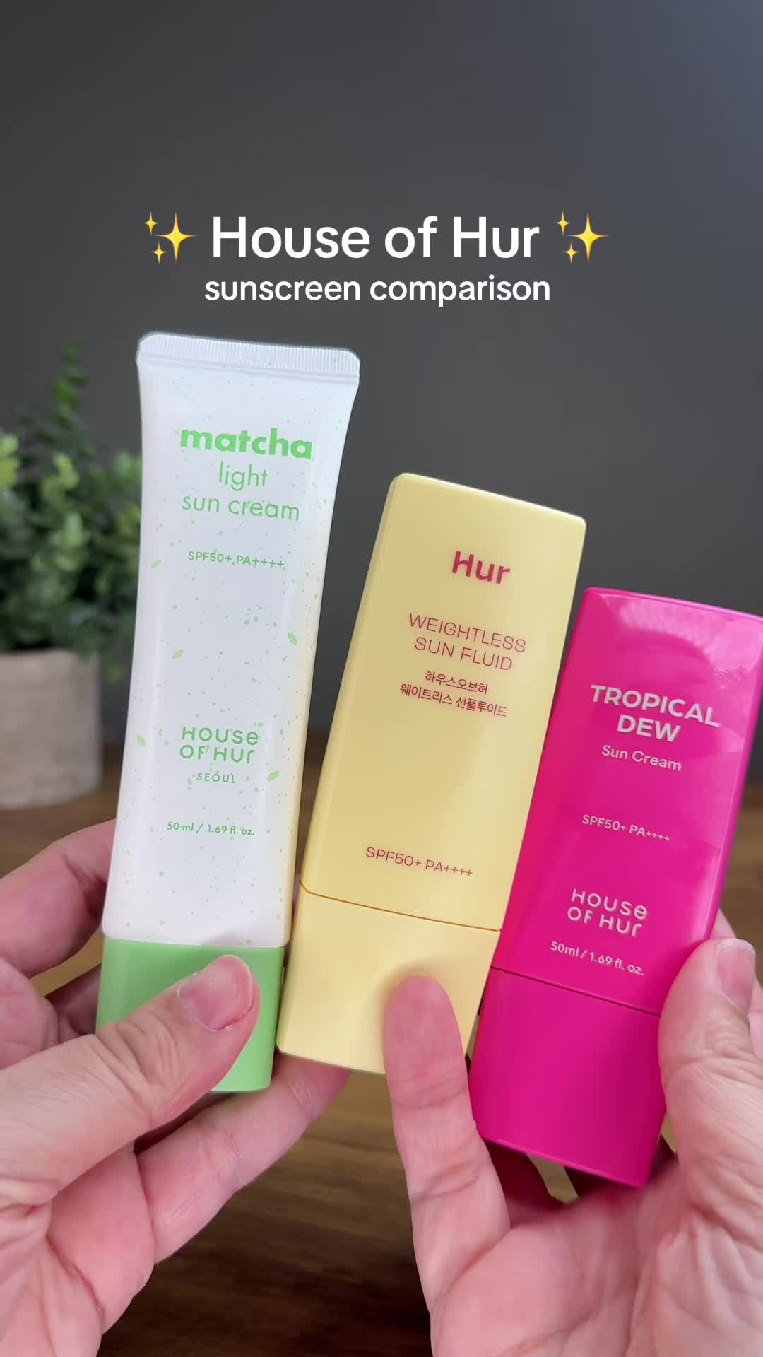 TikTok post by @olivia_skincare_us for House of Hur US. Caption reads: [...] lightweight formulas I’ve tried. @House of....