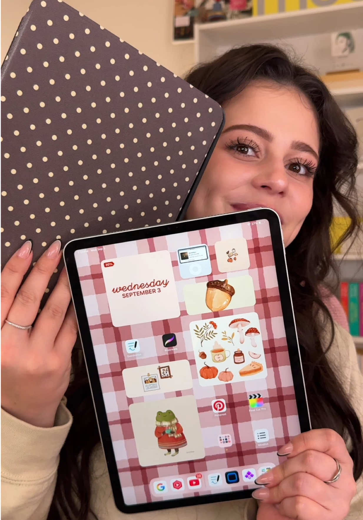 TikTok post by @heillyraices for BURGA. Caption reads: [...]  the ipad case is from @BURGA 🤎 ....