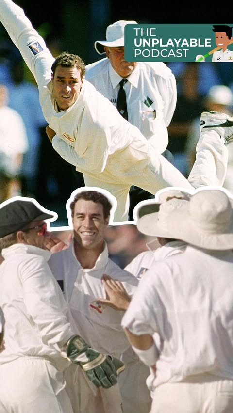Instagram post by @cricketcomau for Qantas. Caption reads: [...] on the #UnplayablePodcast now | @qantas.