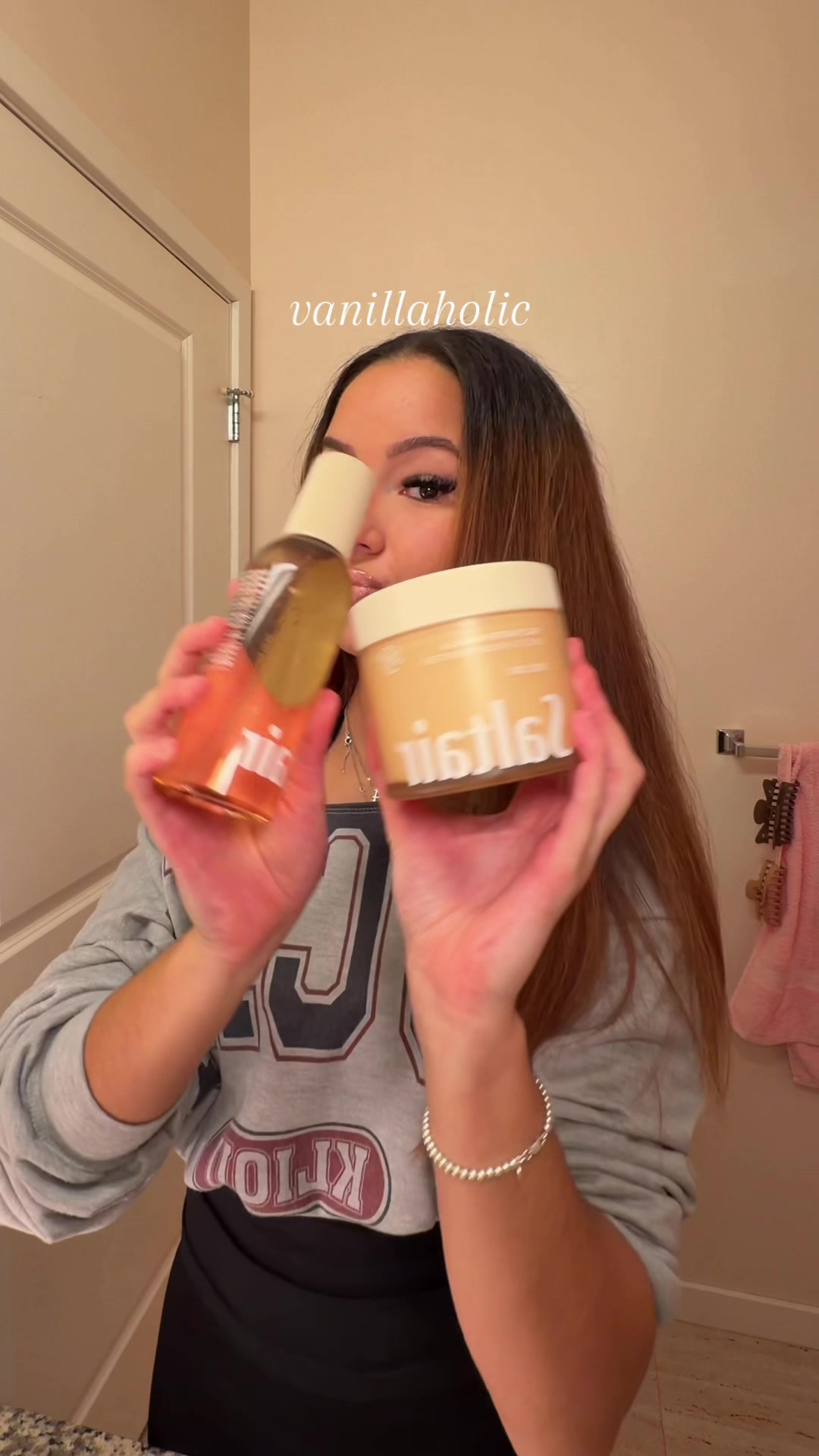 TikTok post by @carogracev for Saltair. Caption reads: i’m just a vanilla girl @Saltair Body             ....