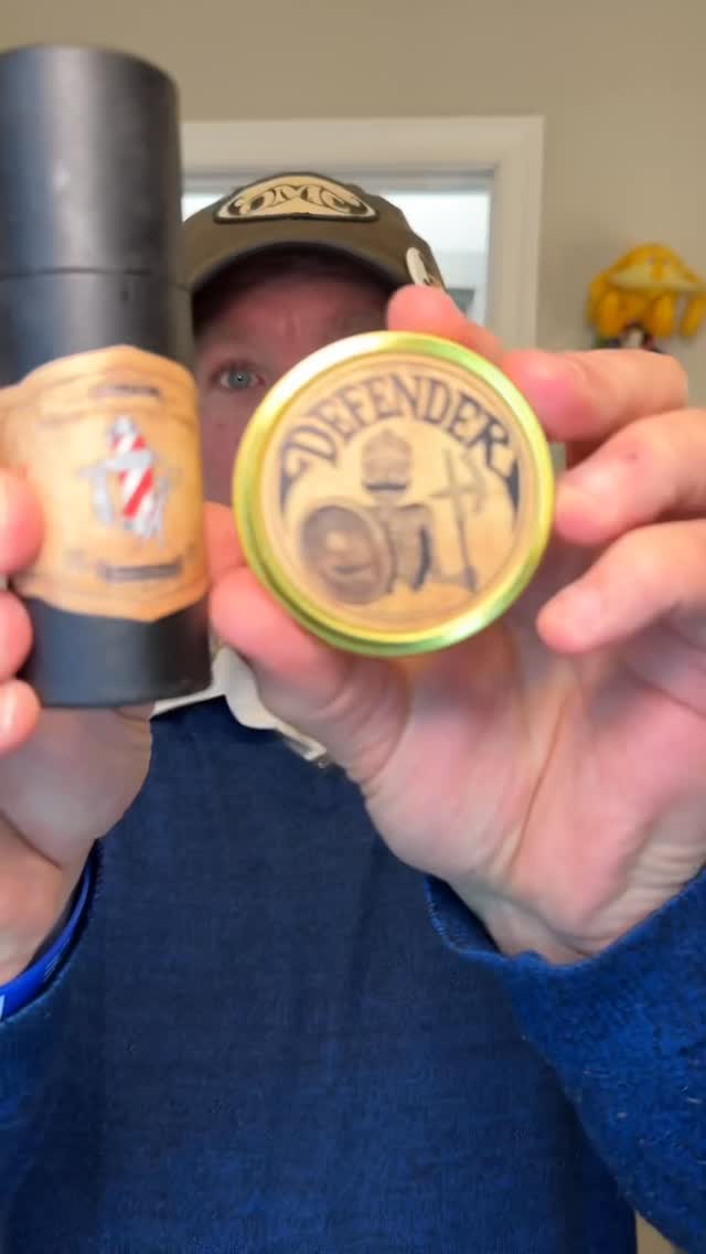 Instagram post by @bobandelliothismustache for Death Grip Wax. Caption reads: Some @deathgripwax beard oil and the new Defender....