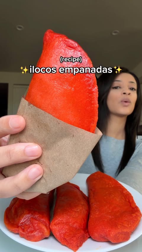 Instagram post by @sophiesophss for OLIPOP. Caption reads: Viral ilocos empanadas recipe w/ @drinkolipop....