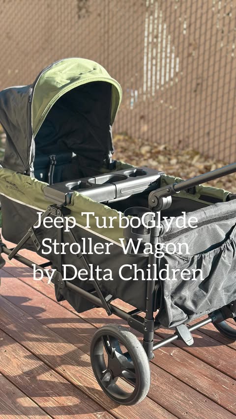 Instagram post by @raholiveira20 for Delta Children. Caption reads: [...] Jeep TurboGlyde Stroller Wagon by Delta....