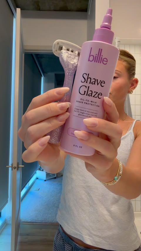 Instagram post by @avery.neff for Billie. Caption reads: [...] shower, get ready, grab my bag ( and my....