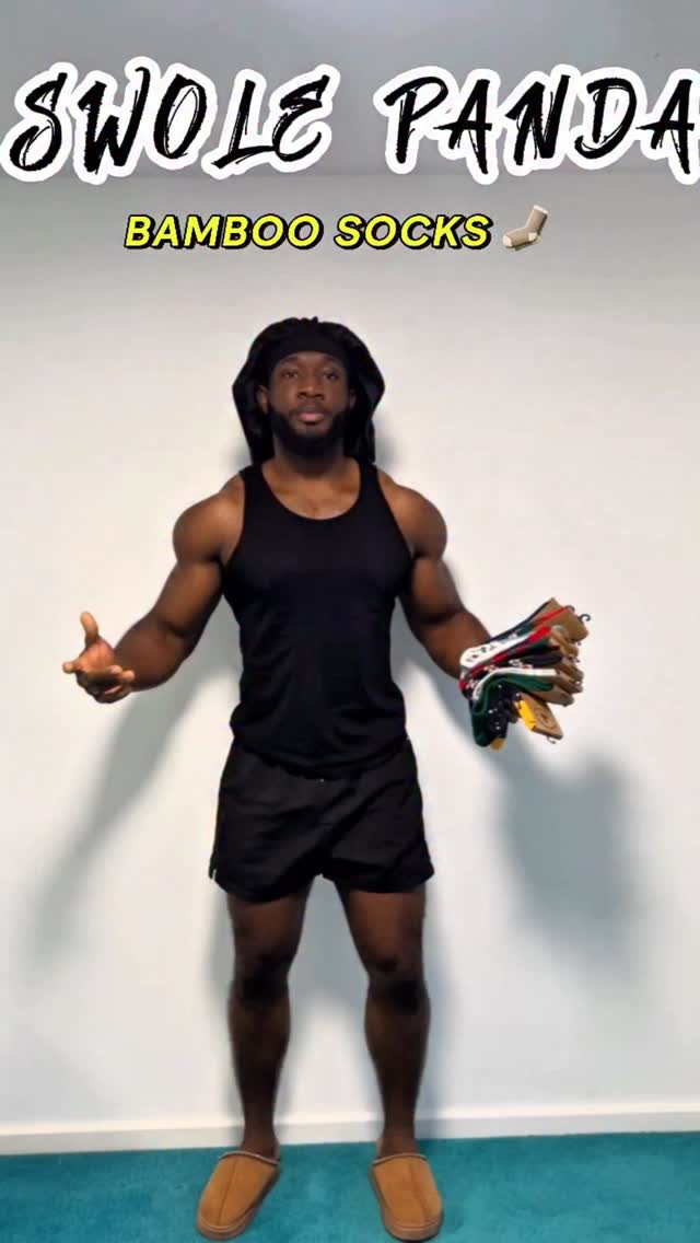 Instagram post by @n.somto_ for Swole Panda. Caption reads: Who wouldn’t love these amazing Bamboo sock....