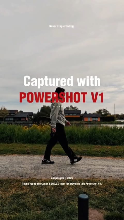 Instagram post by @caspargim for Canon USA. Caption reads: Loved by Creators ♥️ I had the honor of testing....