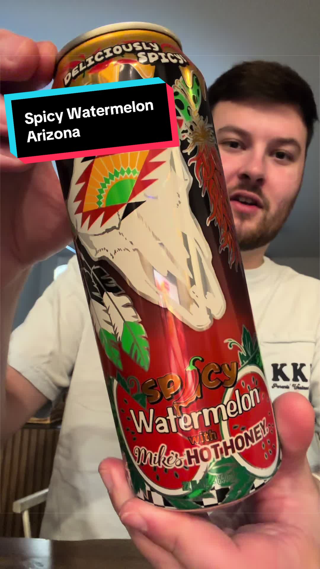 TikTok post by @davidtriesit for Mike's Hot Honey. Caption reads: [...] #spicywatermelonarizona #arizonatea....