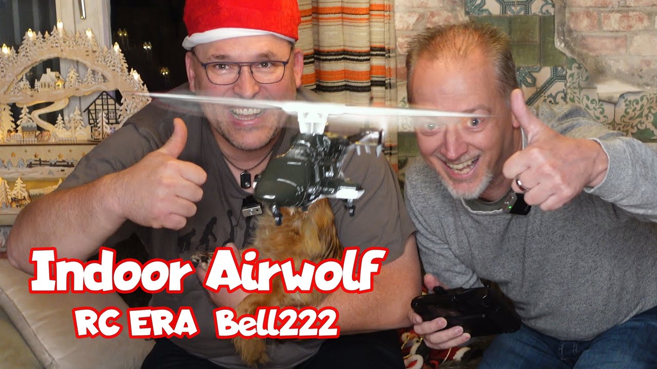 YouTube post by @rcfreundebayerwald for Rlaarlo. Caption reads: Another crash. Today it's the Bell 222 (Airwolf)....