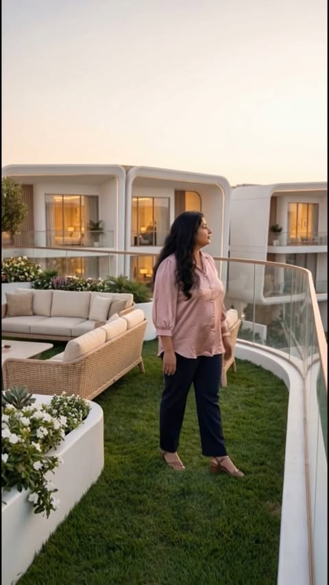 Instagram post by @nneetujain for Danube Properties. Caption reads: [...] designed for effortless living.....