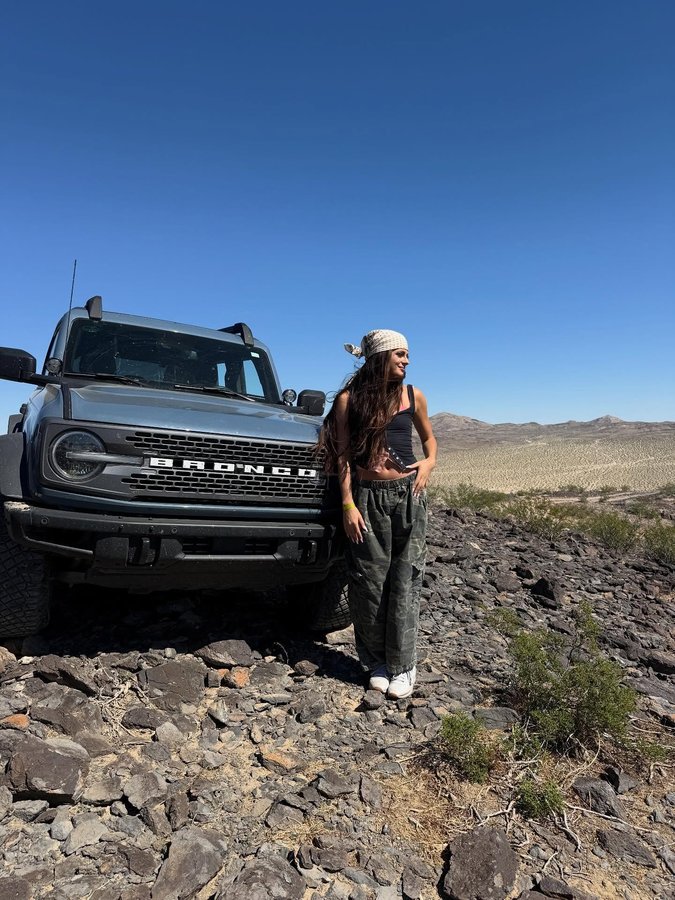 Instagram post by @jordanagajanian for Ford Bronco. Caption reads: #Ford_Ambassador Never thought I'd go off roading....