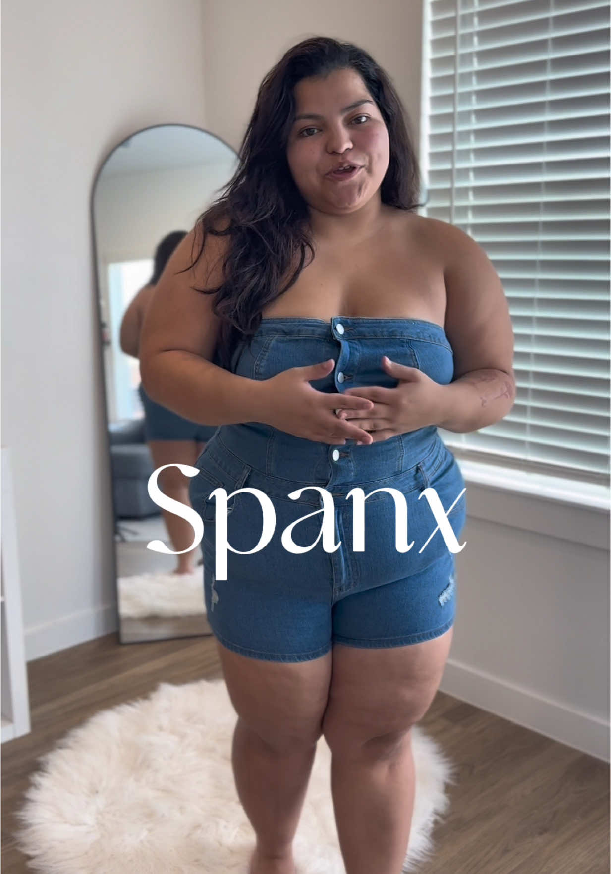 TikTok post by @lizsmiles1 for SPANX. Caption reads: Go get your shape wear for summer with @SPANX on....