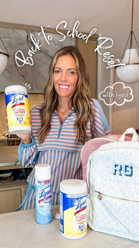 Instagram post by @torigerbig for Lysol. Caption reads: #LysolPartner Let’s make a back-to-school basket....