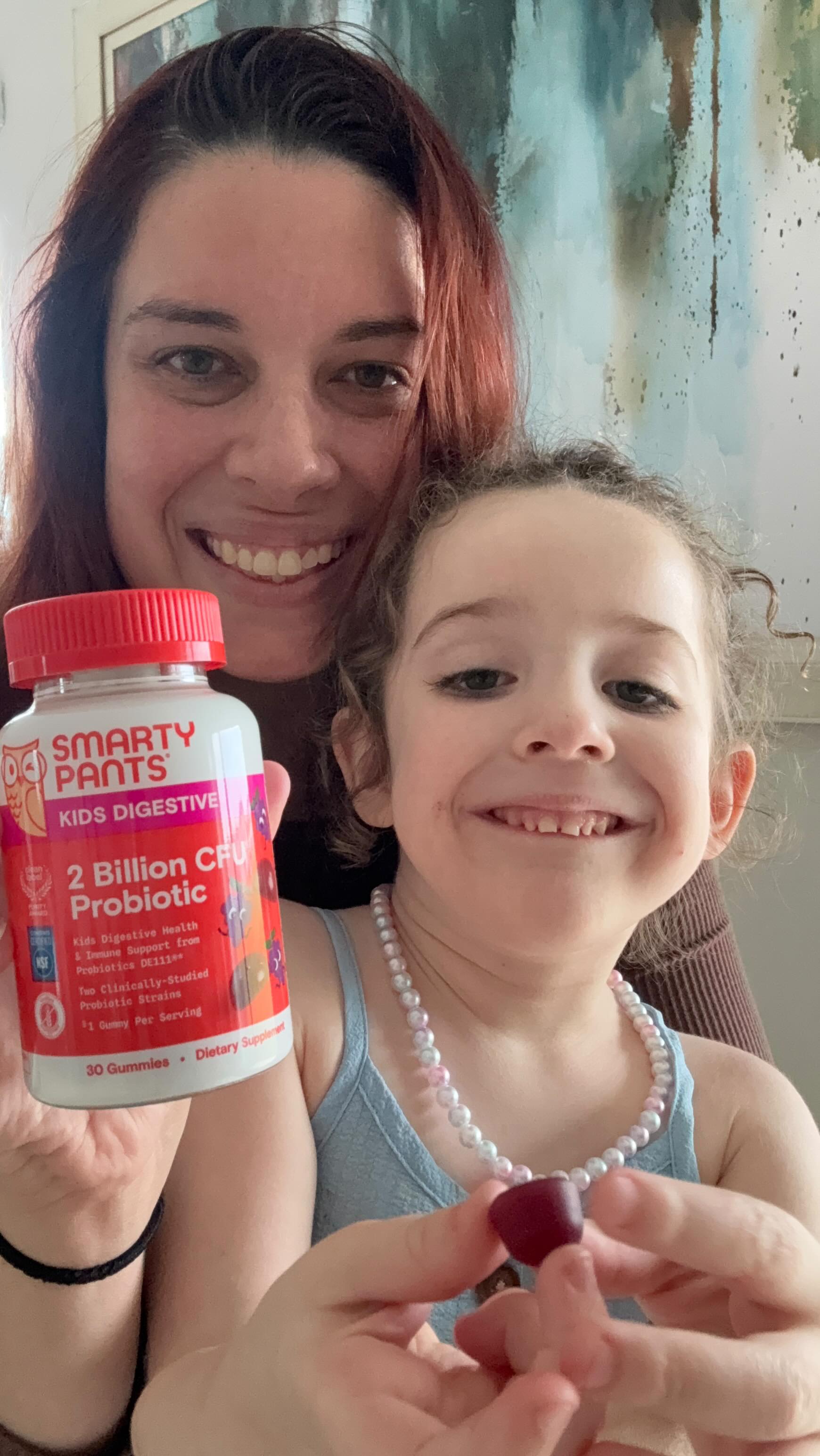 Instagram post by @the_urban_brie for SmartyPants Vitamins. Caption reads: Keeping her tummy happy and her smile big!....