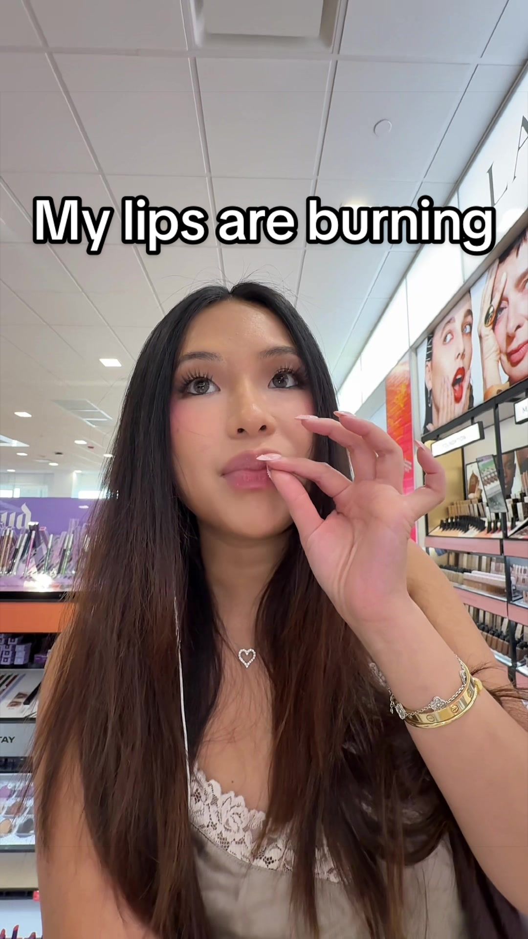 TikTok post by @christxiee for CNP Laboratory US. Caption reads: no more messing around my lips need a detox😭 @CNP....