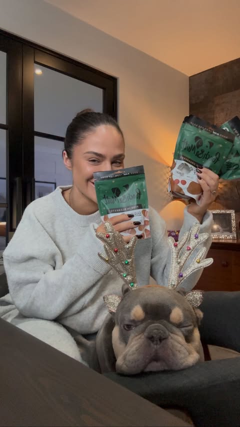 Instagram post by @millyandtanki for Pooch and Mutt. Caption reads: @poochandmutt - the only treats i signed off on....