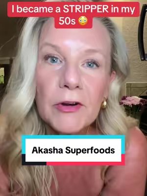 TikTok post by @darlenedonovan2026 for Akasha Superfoods. Caption reads: [...] #MatureSkinProblems @Akasha Superfoods.