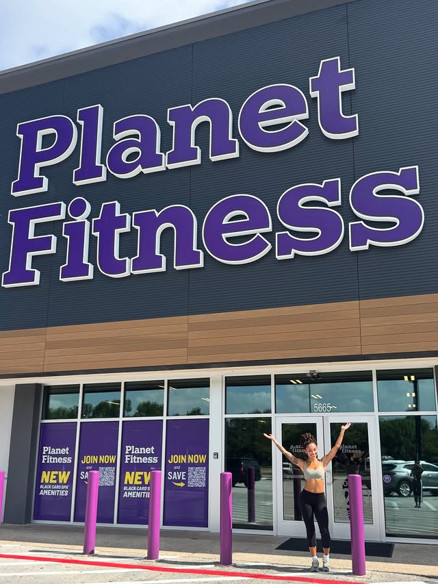 Instagram post by @alyviabrownn for Planet Fitness. Caption reads: [...] next season or your first workout, Planet....