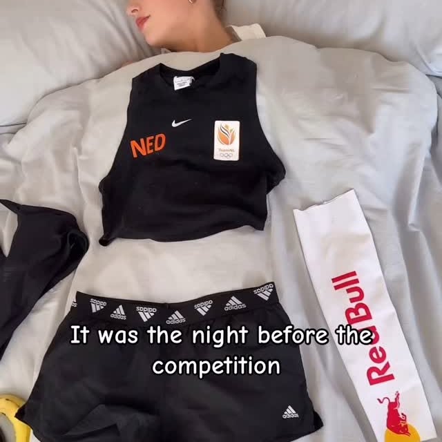 Instagram post by @noa_diorgina for BREITLING. Caption reads: The night before a competition....