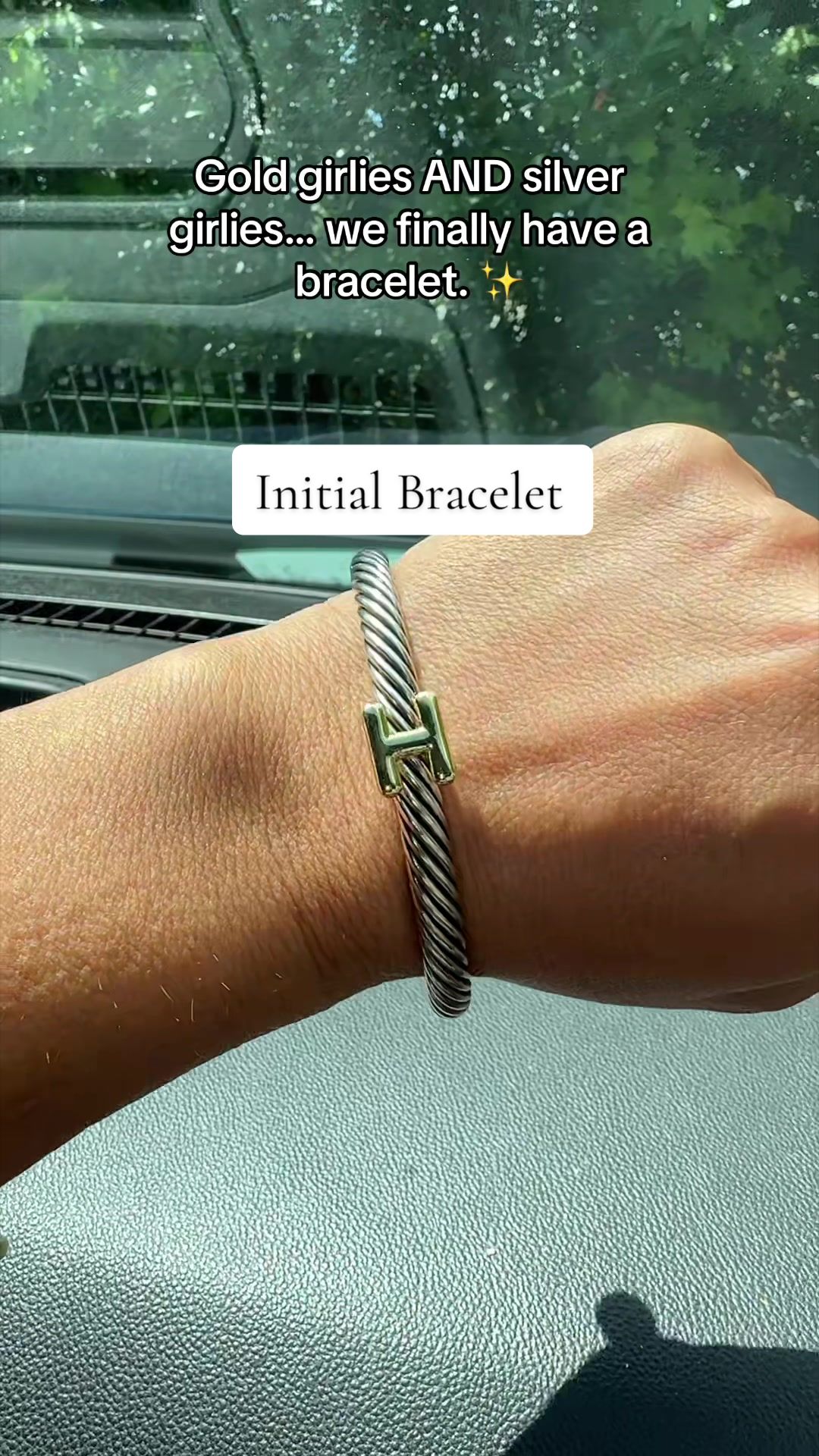 TikTok post by @sammiejo0823 for Aprilery Jewelry-US. Caption reads: [...] choosing which metal to wear! 👀 @Aprilery....