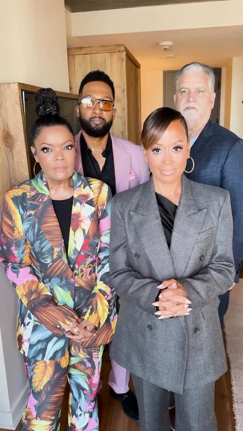 Instagram post by @yvettenicolebrown for Lifetime. Caption reads: The cast of @tonibraxton’s #HeWasntManEnough plays....