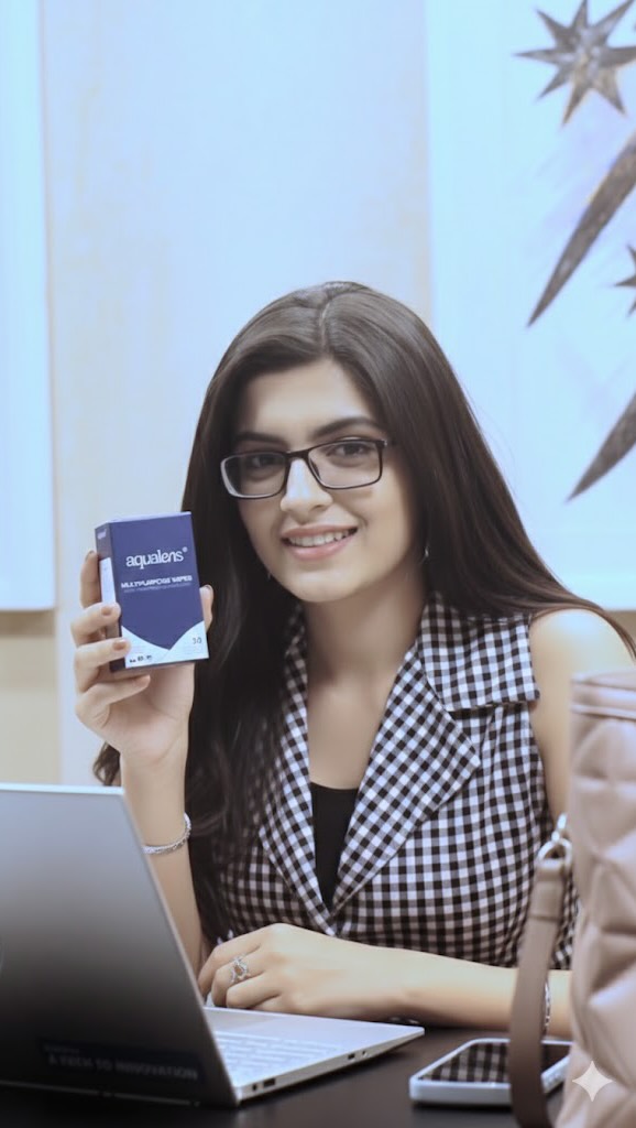 Instagram post by @shivanjaliverse for Aqualens. Caption reads: [...] makes a difference. I’ve been using Aqualens....