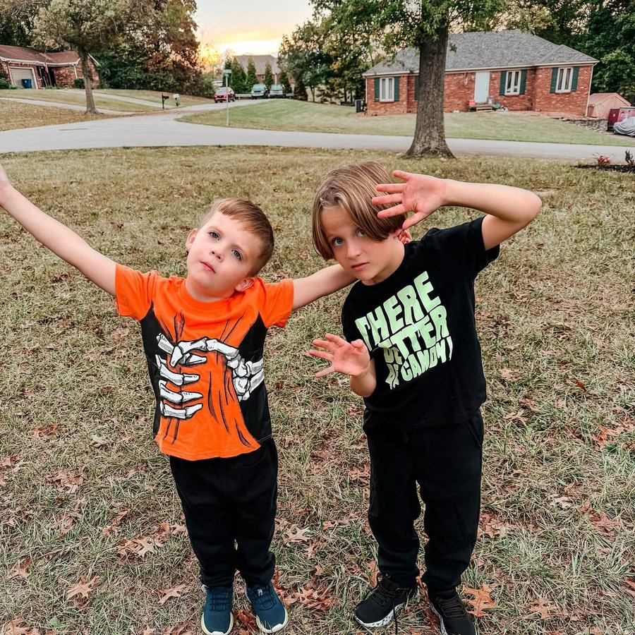 Instagram post by @dunnfamilyfun for FabKids. Caption reads: When mom says to pose and the boys say “We got....
