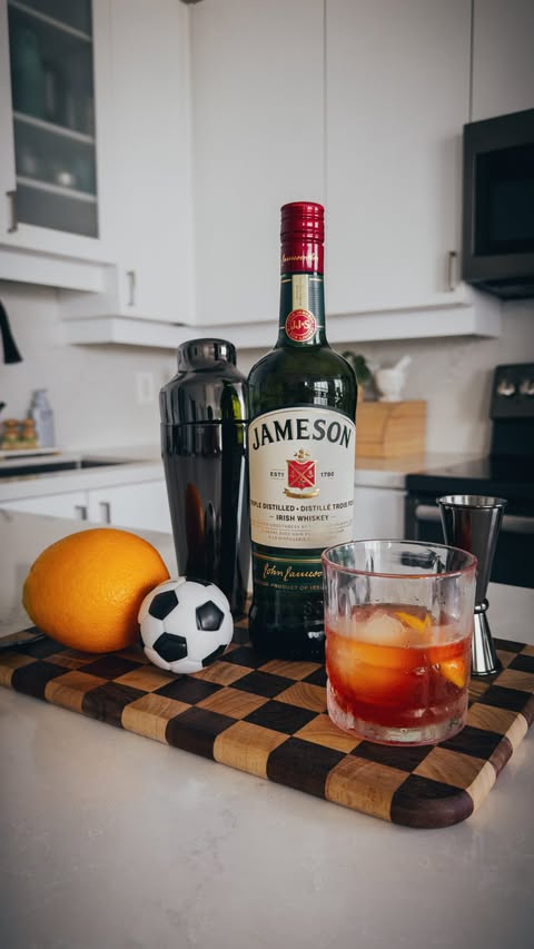 Instagram post by @nealjolly for Jameson Irish Whiskey. Caption reads: A good match starts with good company ⚽🥃… A....