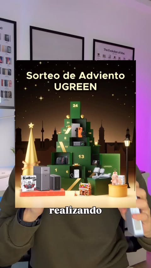 Instagram post by @geniusmanu_ for Ugreen. Caption reads: 😯 ¡UGREEN está haciendo un SORTEO DE [...].
