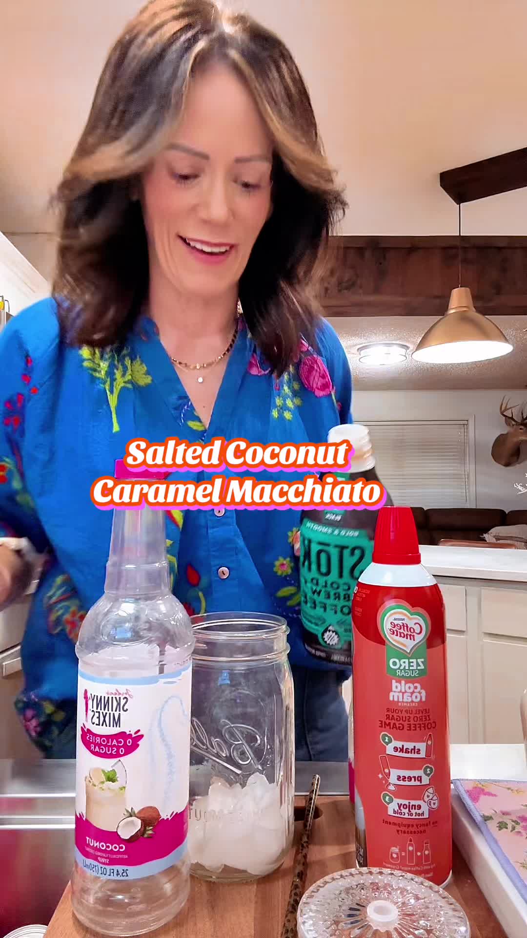 TikTok post by @takingmylifebackat42 for Coffee Mate. Caption reads: [...] #dailyvlog @Skinny Mixes @Walmart @Coffee....