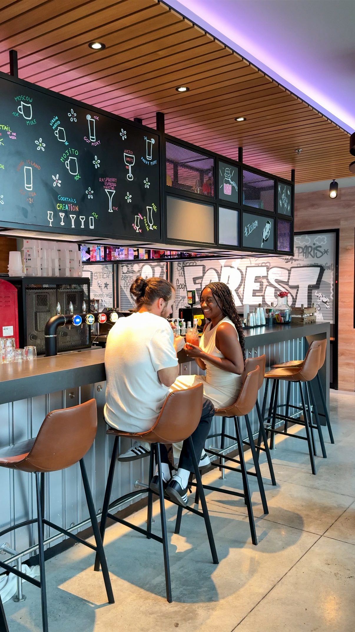 Instagram post by @bashabroad for Moxy Hotels. Caption reads: This is what she means when she says never stop....