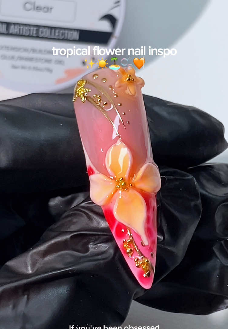 TikTok post by @beautyluxnails for Makartt. Caption reads: [...] tropical nail design today with the Makartt....
