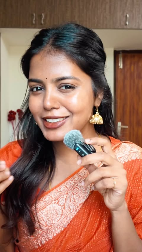 Instagram post by @harini_si_ for Dot & Key Skincare. Caption reads: Grwm🧡 DM/Comment for product links💌....
