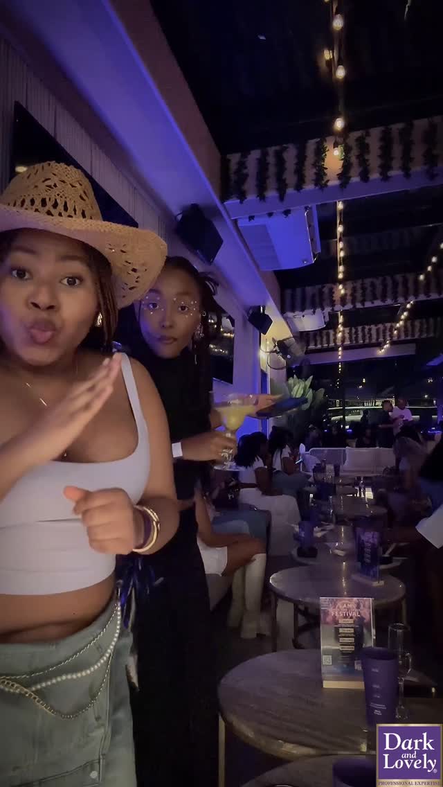 Instagram post by @_mammi_dearest for Dark and Lovely. Caption reads: A time was definitely had 🥳💜 My hair? Laid. My....