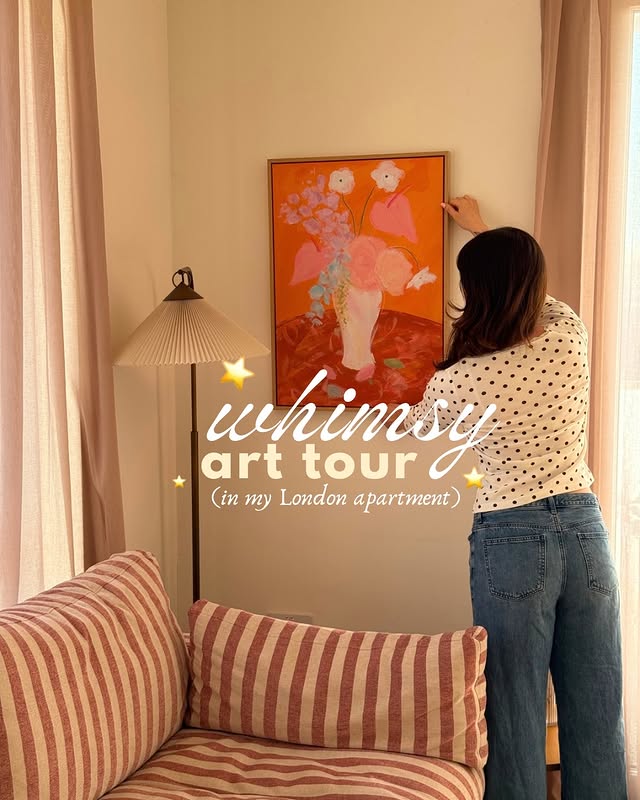 Instagram post by @stephkaluza for Desenio. Caption reads: ad Whimsical artwork >> 🧚 all from @desenio - use....
