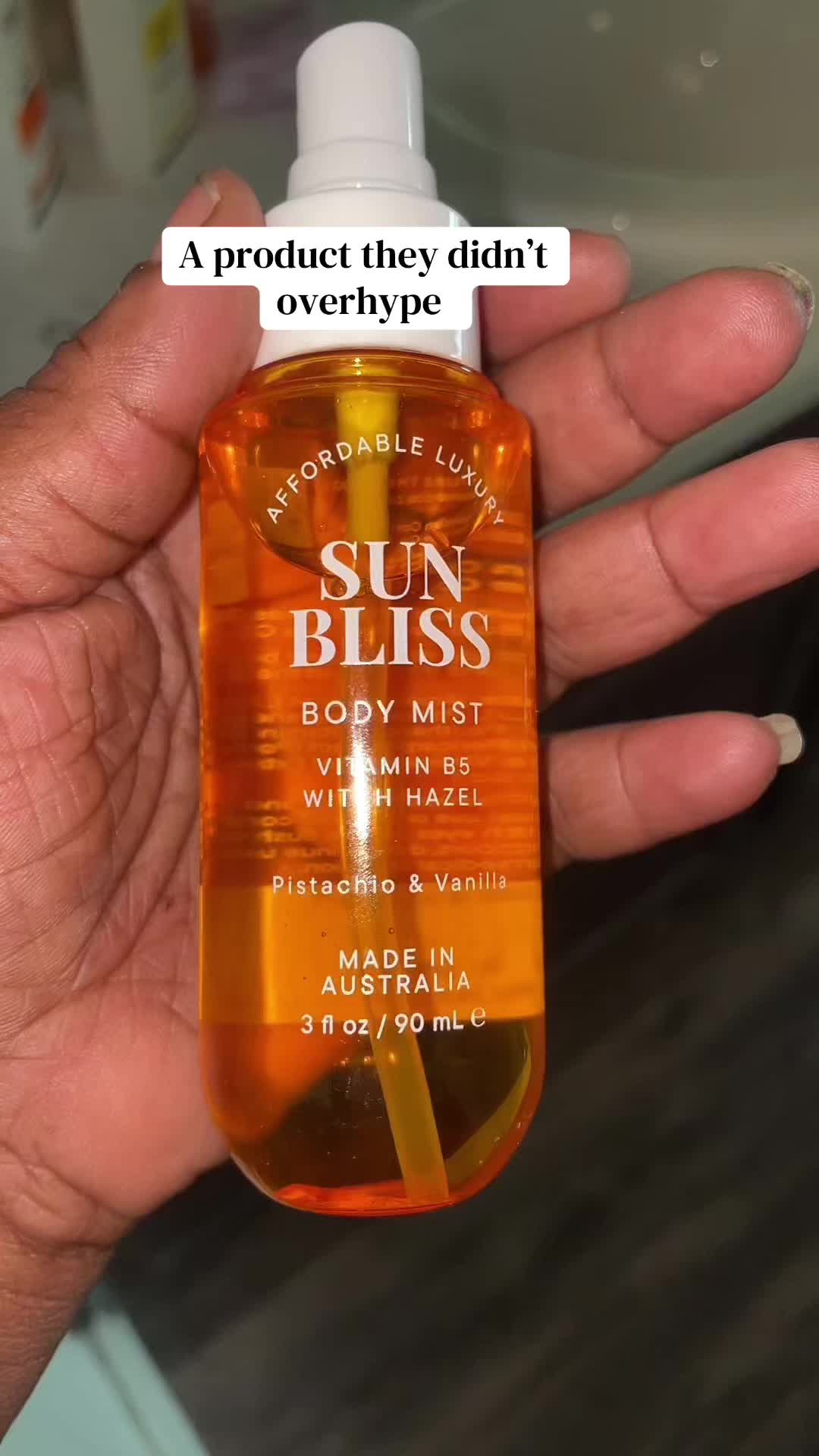 TikTok post by @yolandaunique for Dupes & Co.. Caption reads: Sun Bliss Body Mist @Dupes & Co #sunbliss....