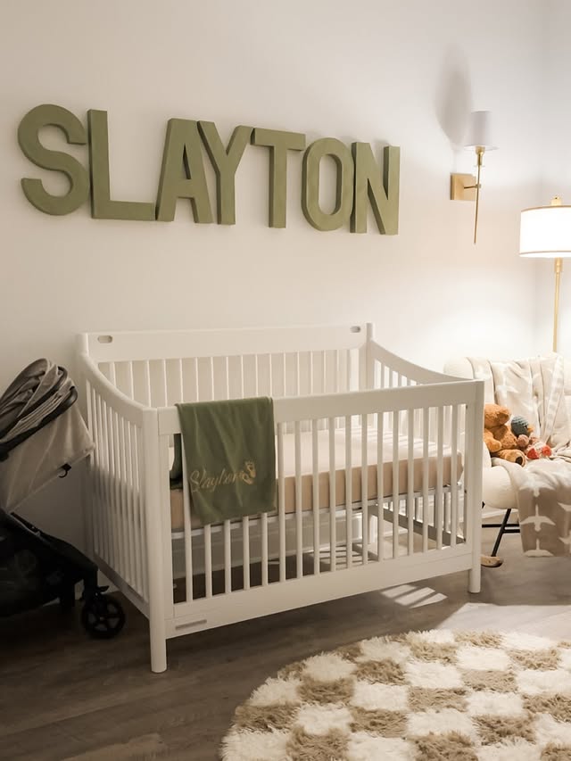 Instagram post by @mianwaylon for Delta Children. Caption reads: Baby boys nursery is finally finished in the new....