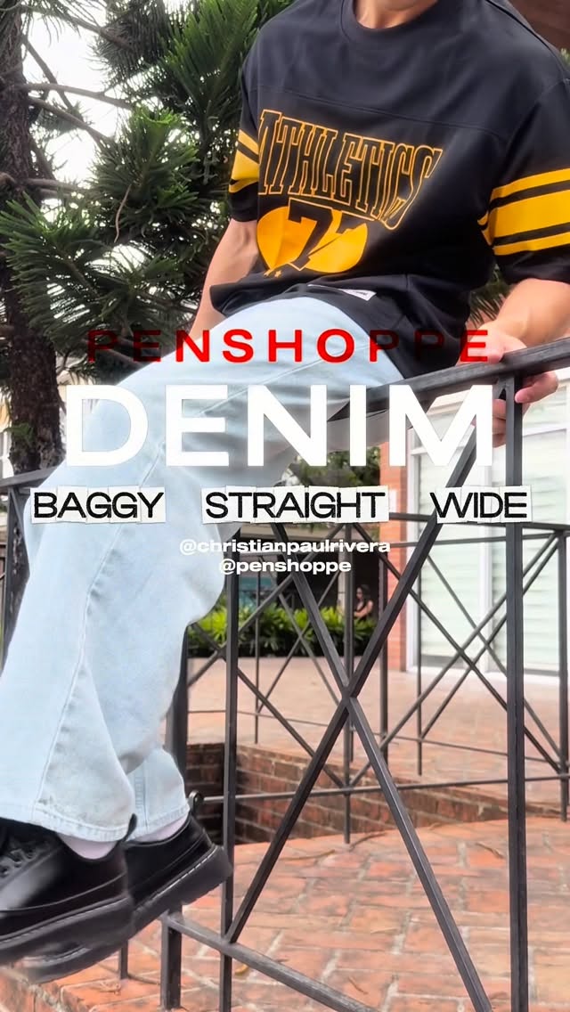 Instagram post by @christianpaulriveraaa for Penshoppe. Caption reads: Too many plans? No worries. @penshoppe denim for....