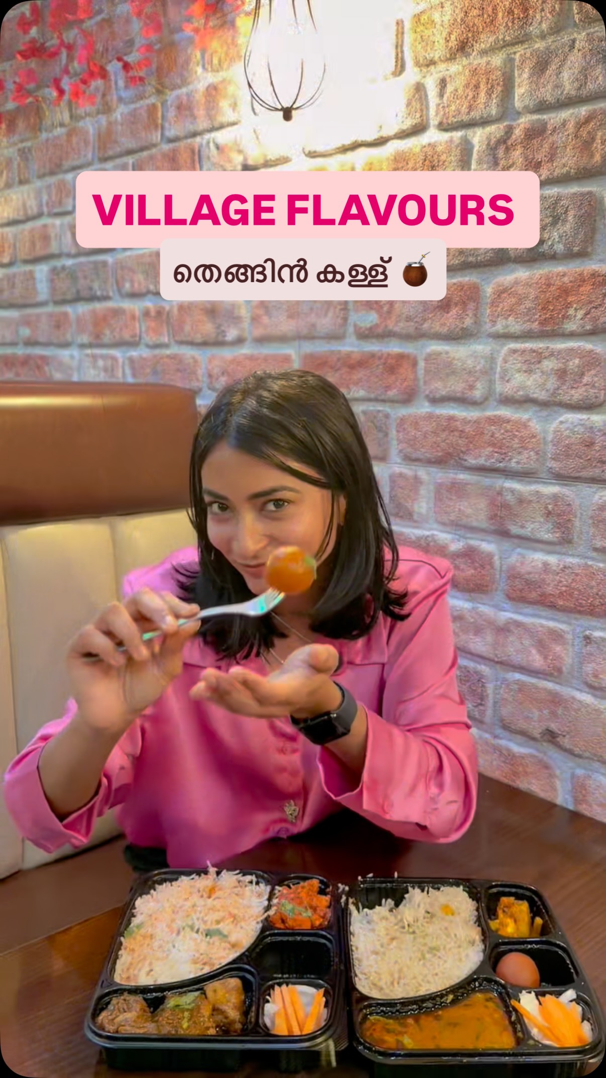Instagram post by @anjalidevib for UK Mallus. Caption reads: 📍Village Flavours 146 High Road, Leytonstone, E15....