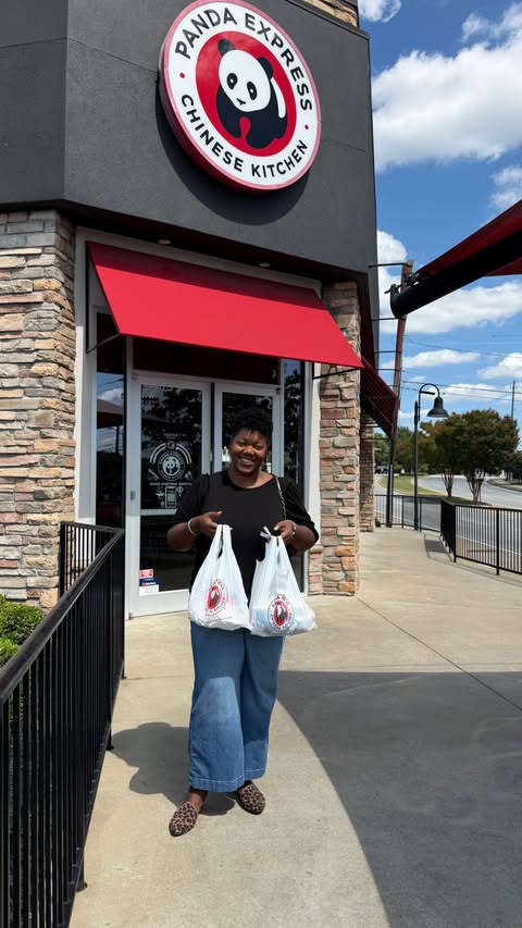 Instagram post by @thefarafix for Panda Express. Caption reads: #PandaExpressPartner School parents and PTA [...].