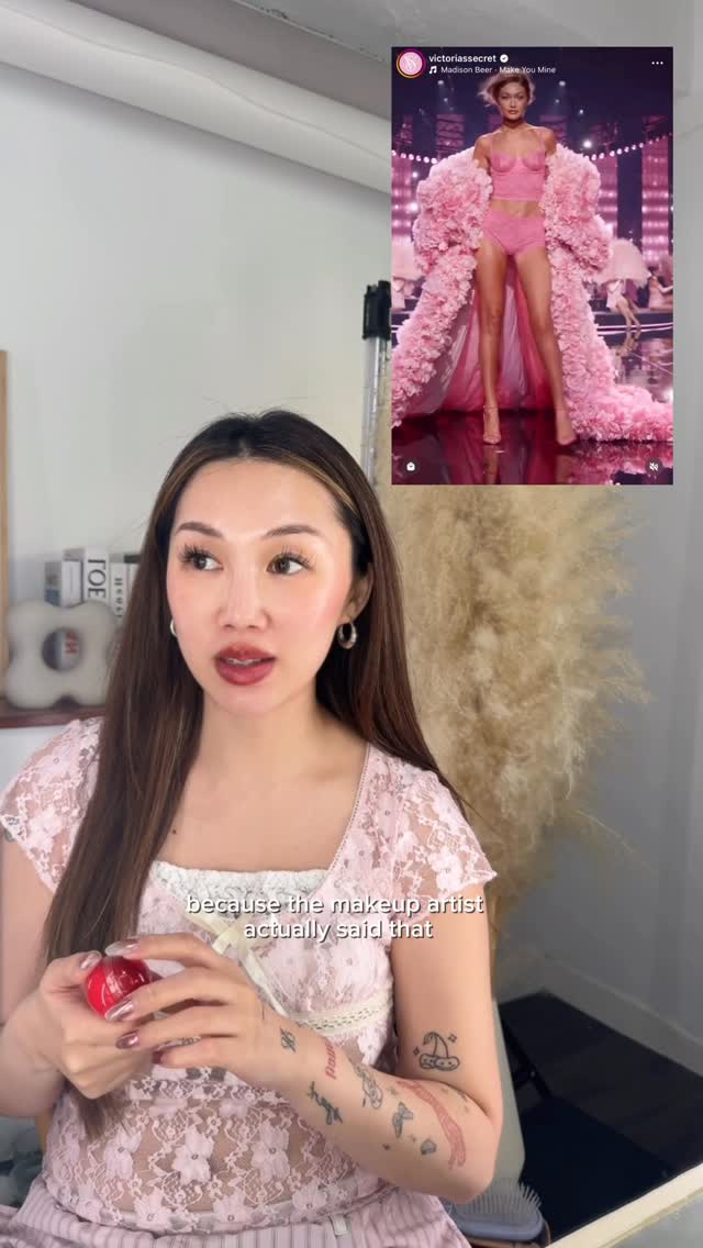 Instagram post by @iamkareno for DearDahlia. Caption reads: so easy to use too ❤️❤️❤️❤️ #victoriasecret....