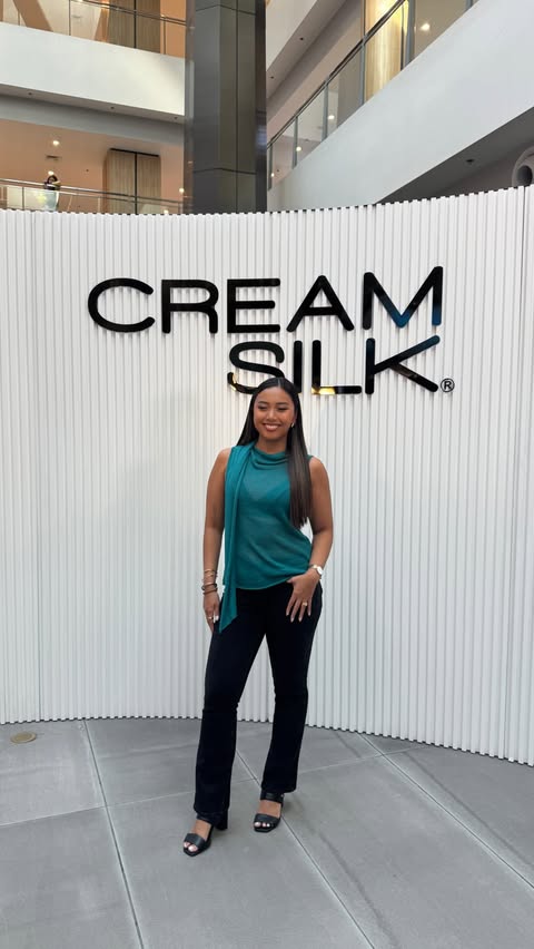 Instagram post by @aynbernos for Cream Silk Philippines. Caption reads: [...] or a Tesla Model 3! @creamsilkph....