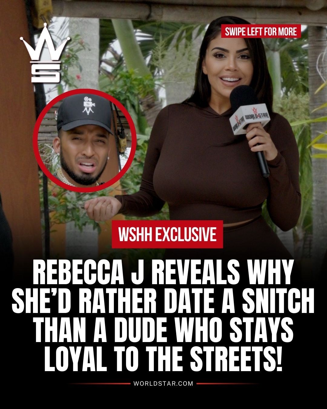 Instagram post by @itsyourboyjr for Worldstarhiphop. Caption reads: Rebecca J breaks down why she’d prefers a man who....