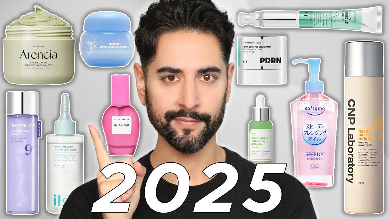 YouTube post by @JamesWelsh for OLIVE YOUNG. Caption reads: 🏅 THE BEST SKINCARE PRODUCTS AND TOOLS OF 2025 🏆.