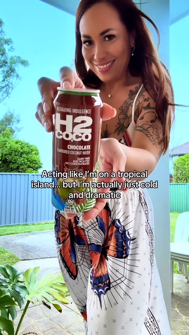 Instagram post by @stephies_storytime for H2coco. Caption reads: Sippin’ on @h2coco Chocolate Coconut Water like....