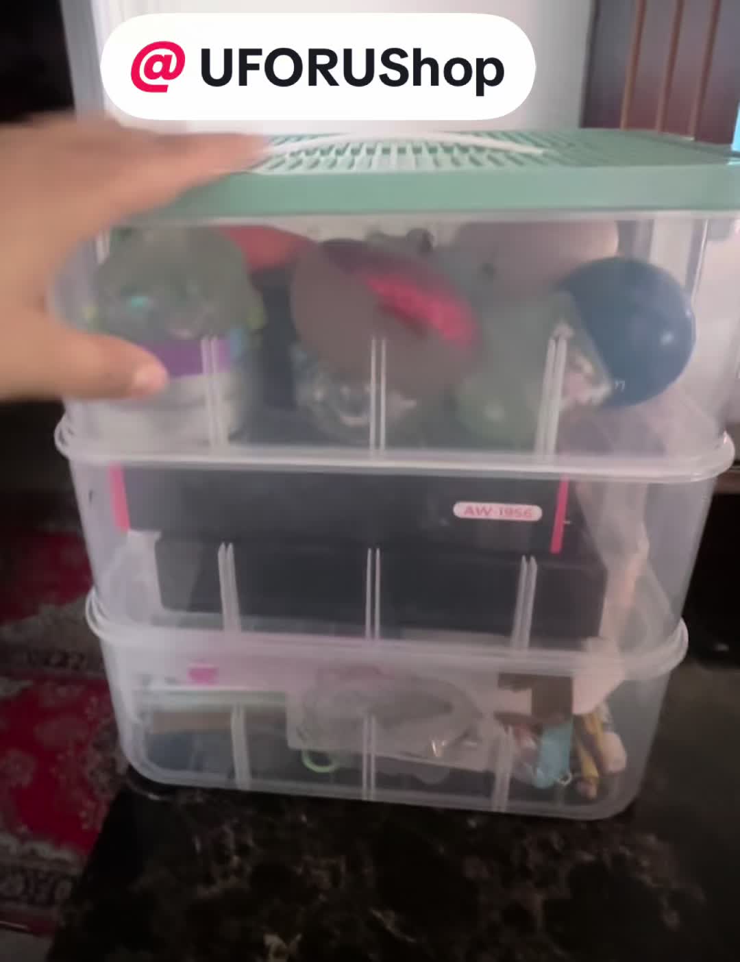 TikTok post by @anum.78 for UFORU Shop. Caption reads: #UFORU three-layer stackable st@UFORU Shop.