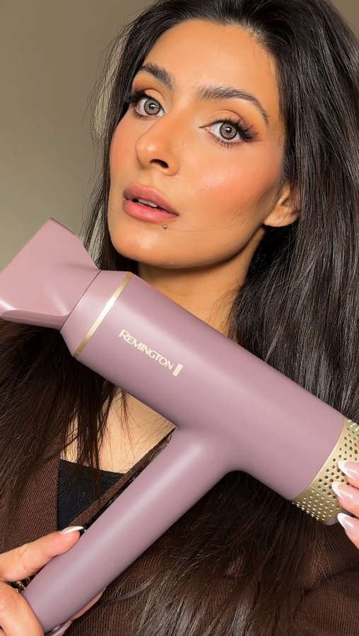 Instagram post by @iqraaqadirkhan for Remington. Caption reads: REMINGTON® introducing their brand new AIRvive™....